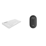 Logitech Pebble Keys 2 K380s, Multi-Device Bluetooth Wireless Keyboard with Customisable Shortcuts & Pebble Mouse 2 M350s Slim Bluetooth Wireless Mouse, Portable, Lightweight