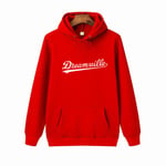 (HW0092red-1-XXL）Hupparit Miesten Hip Hop DREAMVILLE J Cole Logo Hupullinen Prey Letter