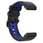 Compatible For Garmin Fenix 6S Pro Replacement Band, AWADUO Dual Colors Replacement Silicone Wrist Band Strap For Garmin Fenix 6S/ 6S Pro, Soft And Durable(Silicone Black + Blue)