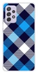 Coque en silicone imprimée compatible Samsung Galaxy A52 Tartan Bleu