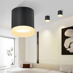 ZMH LED Aufbauspot Schwarz Aufbaustrahler - Deckenstrahler Rund Warmweiß 3000K Spots Aufbauleuchte 5W Klein GX53 Flach Aufputz Deckenspot Acryl Strahler Deckenlampe für Flur Wohnzimmer Schlafzimmer