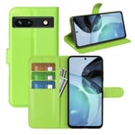 Google Pixel 7a PU Wallet Case Green