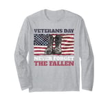 Veterans Day Never Forget the Fallen USA Flag Soldiers Boots Long Sleeve T-Shirt