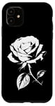 Coque pour iPhone 11 Rose Blanc sur Noir Vintage Urban Cool Design 2 Formes Mania