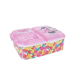 My sweety pop - Boîte à goûter - Lunch box - Pour enfant - Crèche - Maternelle - Ecole - Vacances - Repas – 19.5 cm - Idée Cadeau – 3 compartiments - Minnie Mouse - Rose - Fille