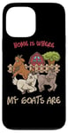 Coque pour iPhone 13 Pro Max Home is where my goats are Farmer Goatherd Goat Farm Animal