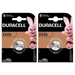 2 x Duracell CR2450 3V Lithium Coin Cell Battery 2450 DL2450 Long Expiry