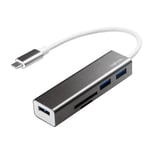 USB-C Hub LogiLink 3port + Minneskortsläsare