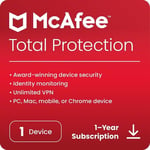 McAfee Total Protection 2025 Antivirus 1 Devices 1 Year, 5 Minute EMAIL Delivery