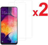 2 Films Vitre Verre Trempé De Protection Écran 100% Transparent Compatible Pour Samsung Galaxy A50 / A 50 Sm-A505 6,4 Pouces Cyclope