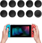 10 Capuchons De Protection En Silicone Pour Nintendo Joystick Switch, Joycon - Installation Facile, Améliore Confort Et Contrôle, Compatible Switch Lite Et Oled - Noir