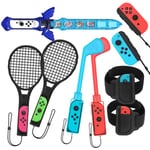 Accessoires De Jeu De Contrôle De Mouvement 9 En 1, Pour Nintendo Switch, Club De Golf, Ensemble De Bracelets De Danse, Raquette De Tennis, Sangle De Jambe Pour Ns