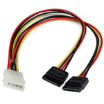 StarTech.com Câble d'Alimentation adaptateur en Y Molex vers Double SATA - 30 cm