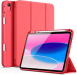 Coque Pour Ipad 10 (10,9 Pouces, Modèle 2022, 10ème Génération) Avec Portestylet, Étui Housse Mince Tablette Avec Dos En Tpu Souple Avec Veille/Réveil Automatique (Pastèque)