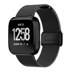 Metallarmband Fitbit Versa/Versa 2 Svart