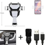 Car holder air vent mount for Lenovo A7 + CHARGER Smartphone