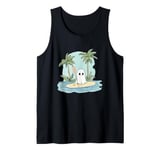 Funny Ghost Stand Up Paddle Halloween Lake Summer Costume Tank Top