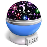 Moredig Baby Star Projector Night Light Kids, Rotating Baby Night Light Projector for Kids with 8 Lighting Modes, Kids Night Light for Bedroom, Gifts for Baby Boy Gifts - Blue