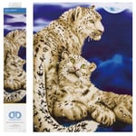 Diamond Dotz Snow Leopard Kit de Peinture au Diamant, Résine, Blanc, 52 x 77 cm