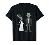 happy valentines bride frankenstein monster creepy spooky T-Shirt