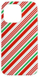 Coque pour iPhone 14 Pro Max Vacances Vert Blanc Rouge Noël Candycane Rayures