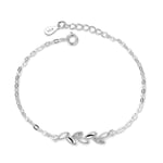 shangwang Chance de Mode avec Feuille Bijoux en Argent Bracelet Dames Simples Bijoux Couple Accessoires Douce Romance 17 + 3 cm