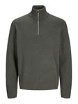 JACK & JONES Jprblamilano Stitch Knit Half Zip Sn Pull en Tricot, Peat/Détail : mélangé, XXL Homme