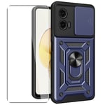 Case for Motorola Moto G73 5G Phone Cover + Glass Screen Protector Navy