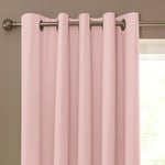 Habitat Plain Blackout Eyelet Curtains - Blush Pink Width 117Cm X Drop 137Cm