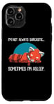 Coque pour iPhone 11 Pro Panda rouge sarcastique drôle humour endormi