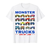 Monster Trucks Are My Jam Kids Boys For Birthday Toddlers T-Shirt