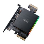 Akasa Dual M.2 PCIe SSD Adapter with RGB LED Light and Heatsink -adapteri