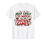 Funny Matching family pajamas Christmas Football Games T-Shirt