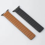 Nahkainen ranneke Apple Watchille - 44mm 40mm 45mm 41mm Magneettinen Linkki Rannekoru iWatch Ultra 49mm Seires 8 7 6 SE 5 4 3 42mm Musta