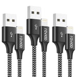 Câble Iphone Chargeur Iphone [1m/Lot De 3] Certifié Mfi Câble Lightning Nylon Tressé Résistant Fil Lightning Charge Rapide Cordon Pour Iphone 14 13 12 11 Pro Max Mini Xr Xs X 8 7 6s 6 5s 5