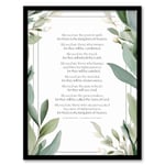 Artery8 Blessed Beatitudes Sermon of the Mount Matthew Gospel Green Jesus Christ Christian Bible Faith God Quote Revelations Flowers Artwork Artwork Framed Wall Art Print A4