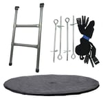 CZON SPORTS | 3 accessories for 10ft / 300 cm trampolines: ladder + cleanliness cover + anchoring kit