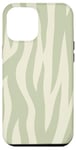 iPhone 14 Pro Max Green Striped Pattern on Cream Background Case