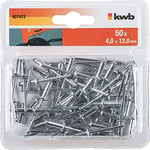 kwb Rivets Aveugles/Rivets Pop 4 mm, Longueur 12 mm, En Aluminium, La Broche Galvanisée pour Une Pince pour Rivets Aveugles Habituel, 4,0 x 12 mm