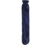 AROMA HOME Faux Fur Long Hot Water Bottle - Navy, Blue