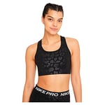 Nike DD1117 W NP DF SWSH LEPARD SHINE BRA Sports bra women's black/clear S