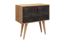 Mod Design Sideboard Läderbeslag - Grå/Trä Avlastningsbord Grå,Brun Plast