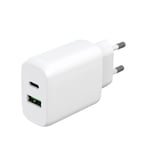 USB-C + USB-A Wall Charger PD/PPS 30W + 18W QC