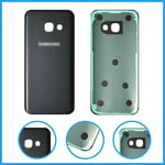 For Samsung Galaxy A3 2017 A320 Glass Rear Back Battery Cover Housing Black