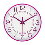 8" Wall Clock Battery Operated Silent Non-Ticking Round Modern Clock Purple