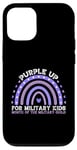 Coque pour iPhone 14 Purple Up For Military Kids Mois of Military Child Rainbow