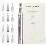 CARER SPARK Dermapen Électrique Automatique, Microneedling Pen avec 12 Aiguilles et 5 Vitesses 0.25mm-2.0mm pour Réduction des Rides, Ridules, Cicatrices d'Acné Amélioration et Soin de la Peau