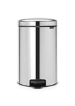 Brabantia 114267 New Icon Poubelle à Pédale Acier Inoxydable Argent 29 x 33,5 x 46 cm 20 L