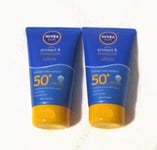 2 x  Nivea Sun Protect & Moisture Ultra Sun Cream SPF50+ 150ml (23A)