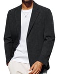 PJ PAUL JONES Blazer décontracté léger à 2 boutons en lin pour homme, Noir , L